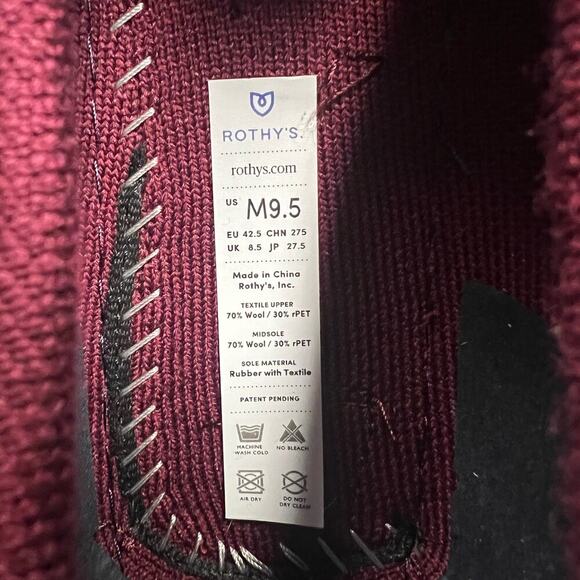 Rothy’s Merino Wool‎ Tassel Driving Loafer in Merlot Men’s Size 9.5 - Picture 9 of 9